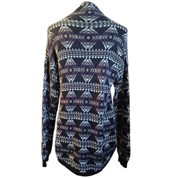 SHERPA Brand High Neck Aztec Sweater Size Medium Merino Alpaca Wool Blend Warm - Picture 3 of 6